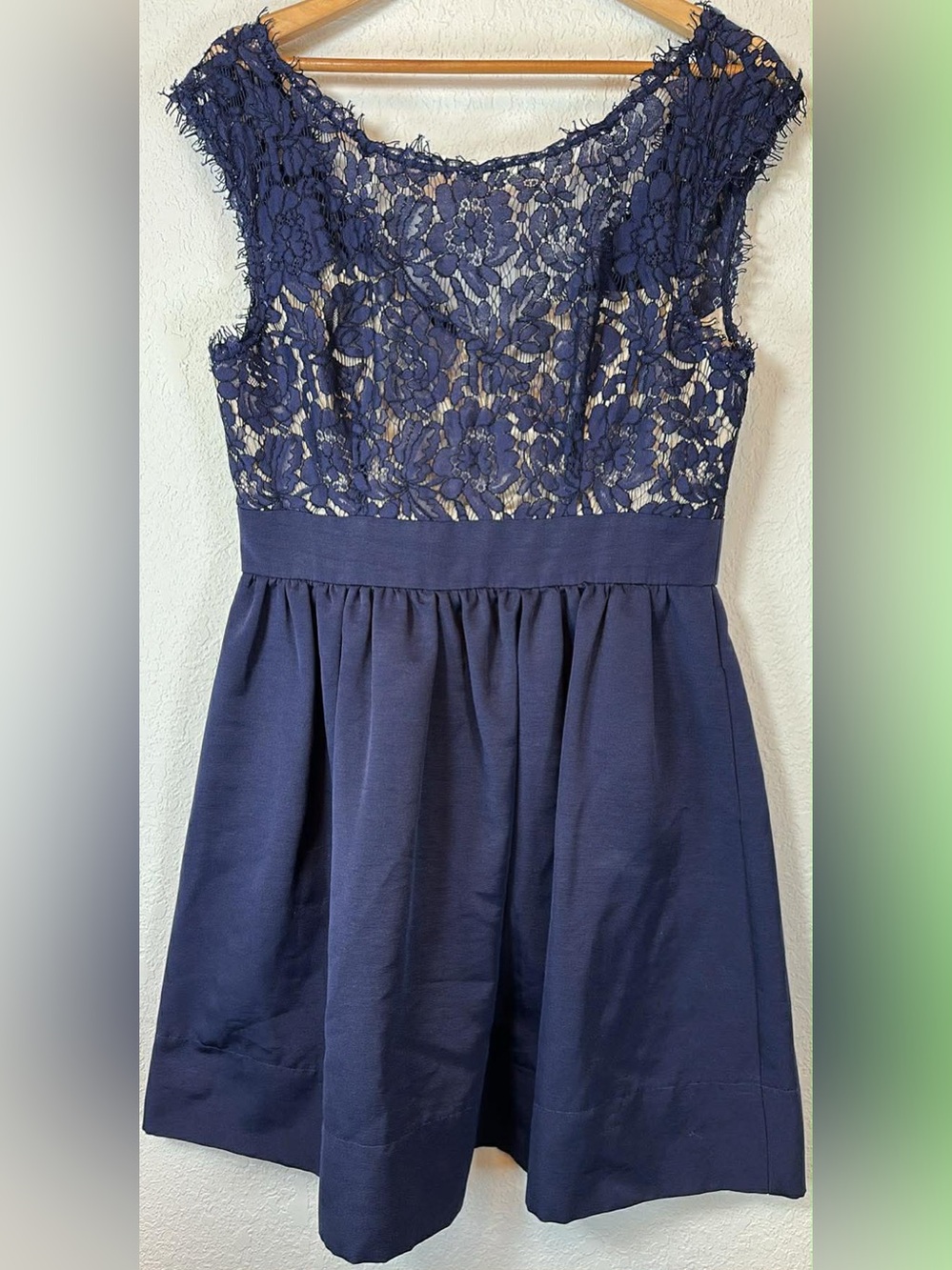 Eliza J Navy Lace Bodice Midi Dress - Picture 5 of 6